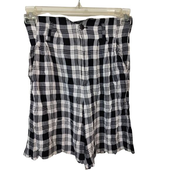 3742) Vtg 90's Stringbean Black & White Check Pleated Bermuda Shorts Size 9/10. - Picture 1 of 7